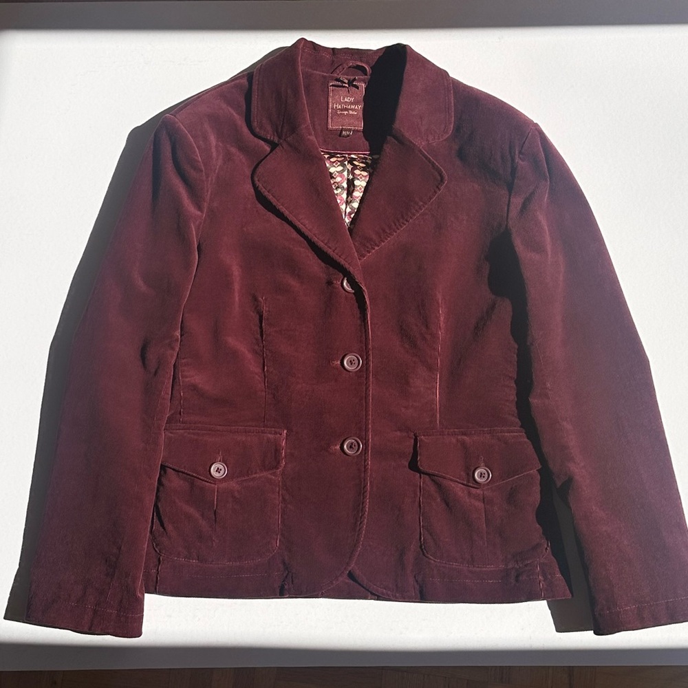 Burgundy Corduroy blazer size medium